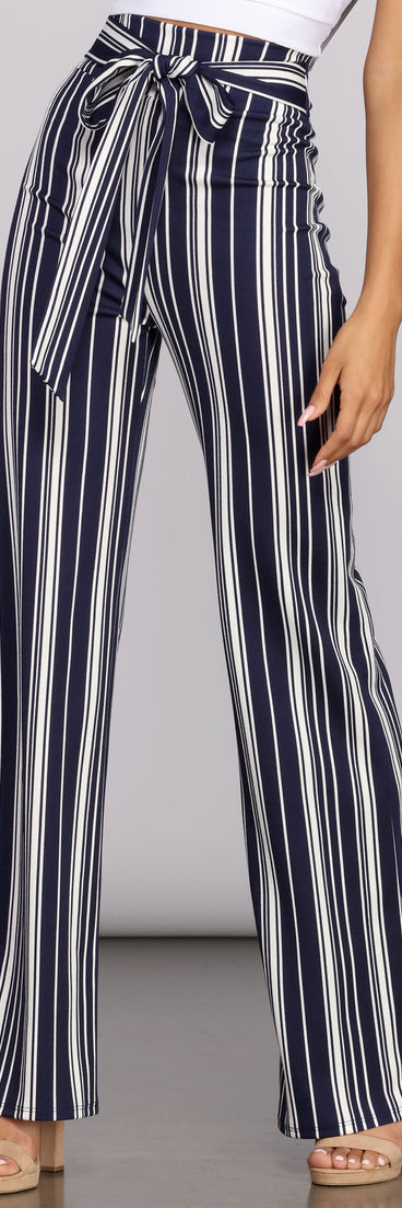 Twisted Stripes High Waist Pants