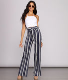 Twisted Stripes High Waist Pants