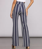 Twisted Stripes High Waist Pants