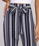 Twisted Stripes High Waist Pants