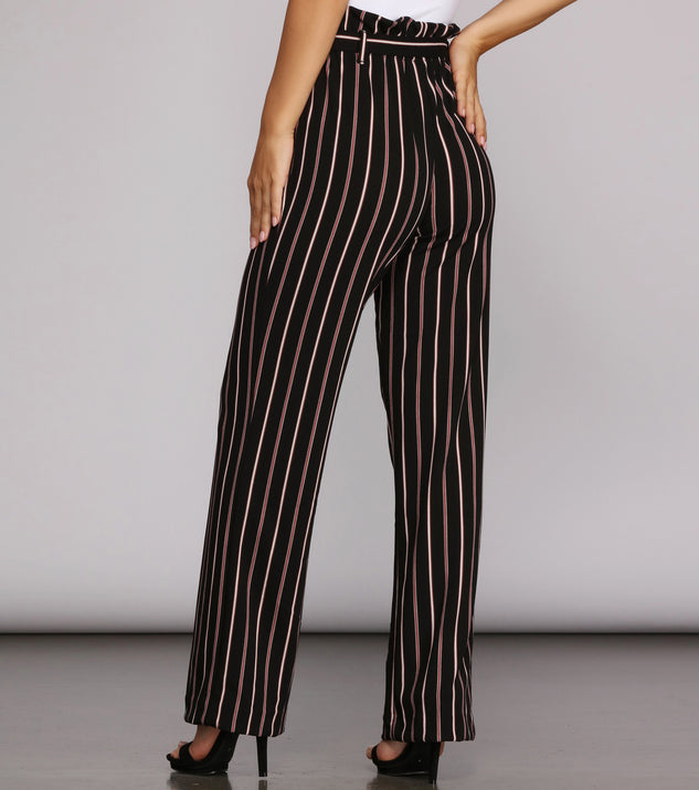 Striped tie waist on sale pants