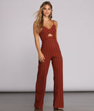 Zero In Keyhole Striped Jumpsuit will help you dress the part in stylish holiday party attire, an outfit for a New Year’s Eve party, & dressy or cocktail attire for any event.