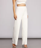 You’ll look stunning in the X Marks Ribbed Wide Pants when paired with its matching separate to create a glam clothing set perfect for a New Year’s Eve Party Outfit or Holiday Outfit for any event!