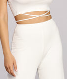 X Marks Ribbed Wide Pants