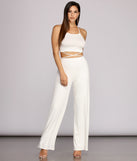 X Marks Ribbed Wide Pants