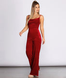 Cowl Neck Velvet Jumpsuit for 2022 festival outfits, festival dress, outfits for raves, concert outfits, and/or club outfits