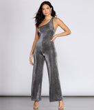 One Shoulder Glitter Knit Jumpsuit will help you dress the part in stylish holiday party attire, an outfit for a New Year’s Eve party, & dressy or cocktail attire for any event.