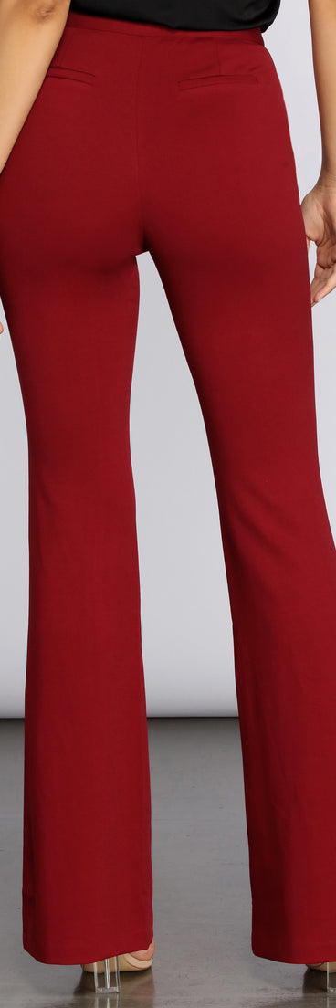 High Waist Crepe Flare Pants
