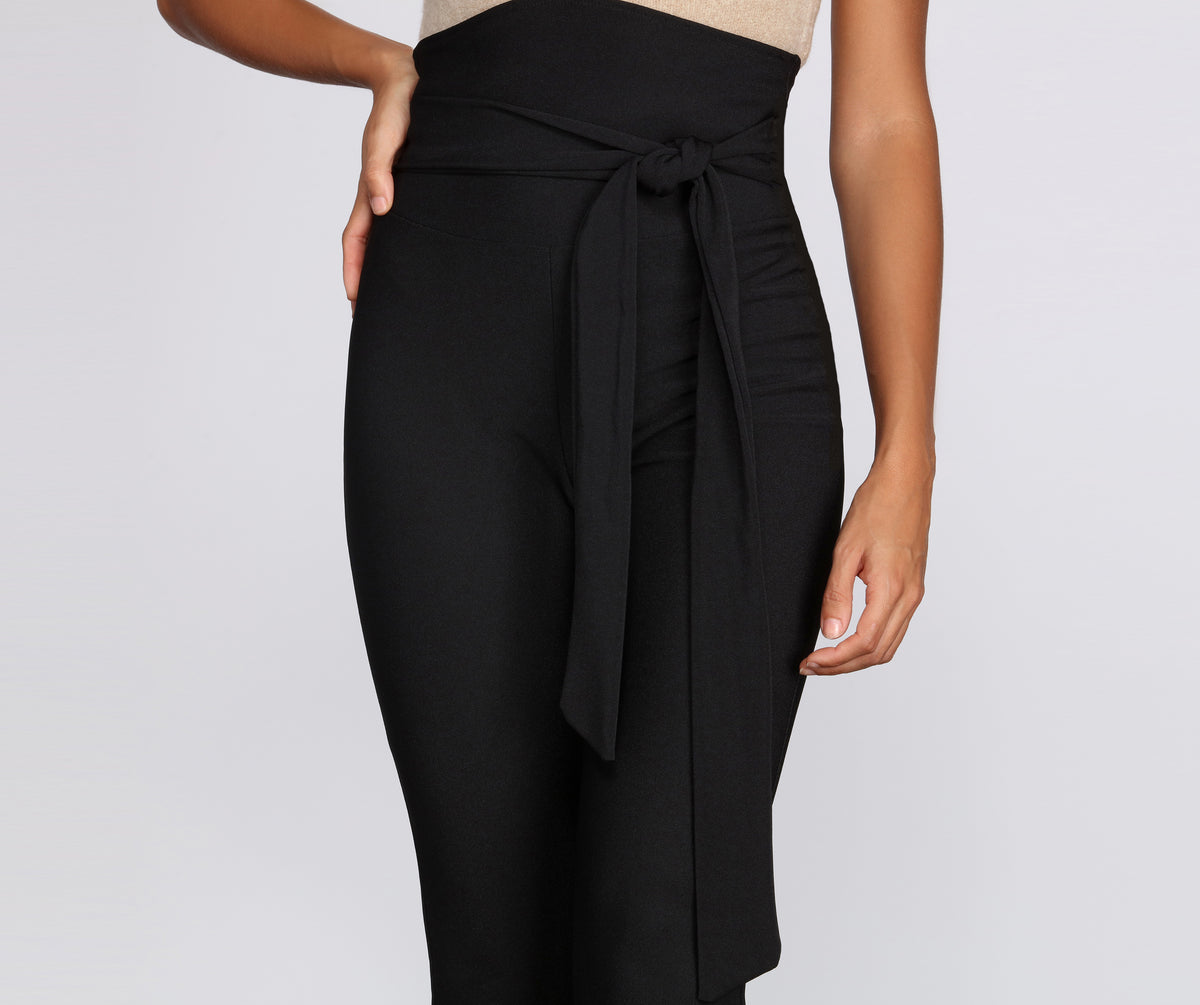 On High Tie Waist Pants