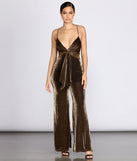 Golden Hour Jumpsuit will help you dress the part in stylish holiday party attire, an outfit for a New Year’s Eve party, & dressy or cocktail attire for any event.