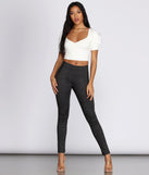 Elastic Side Plaid Leggings