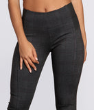 Elastic Side Plaid Leggings