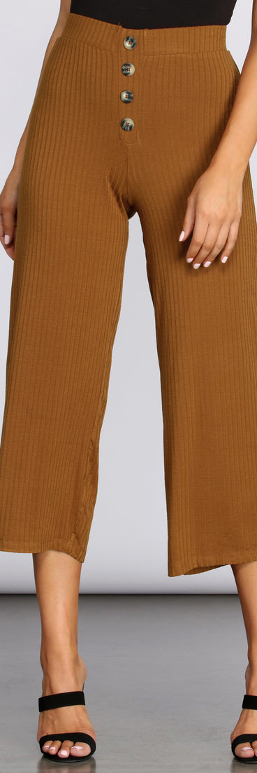 Relaxed And Ribbed Crop Pants