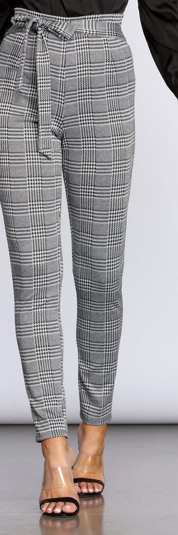 Tapered Glen Plaid Trousers
