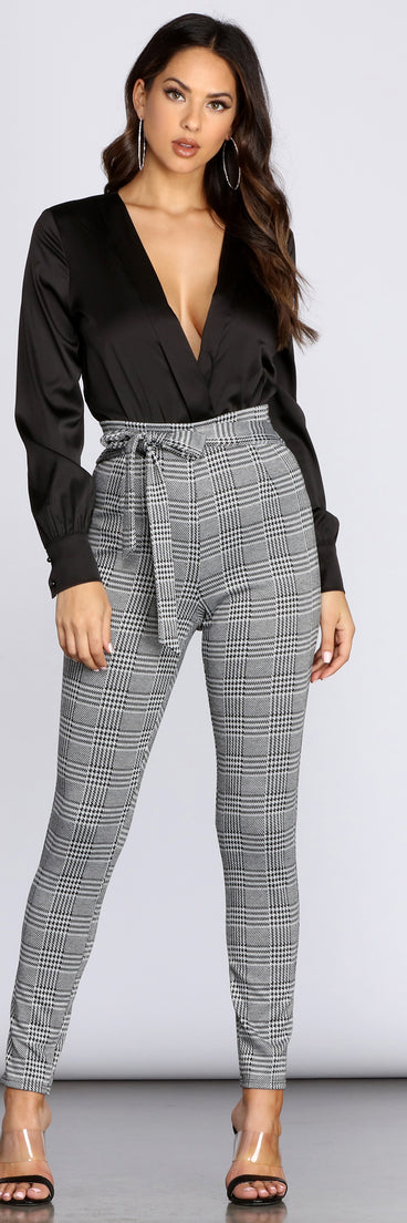 Tapered Glen Plaid Trousers