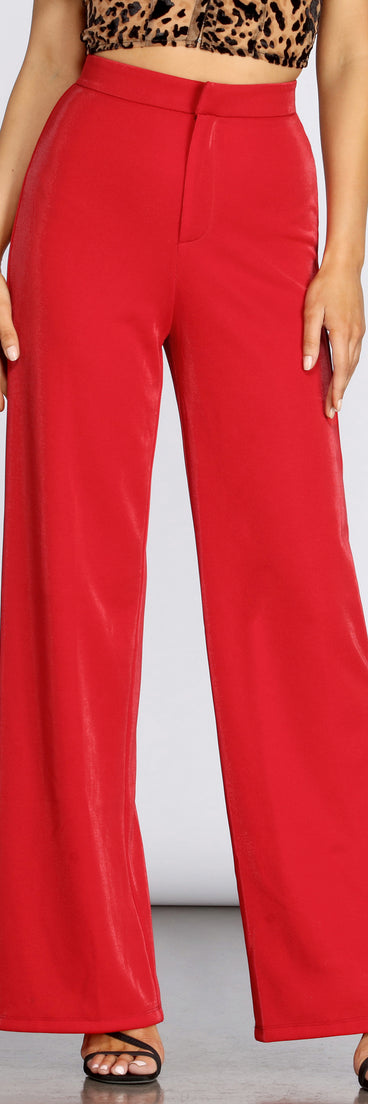 High Waist Shimmer Crepe Pants