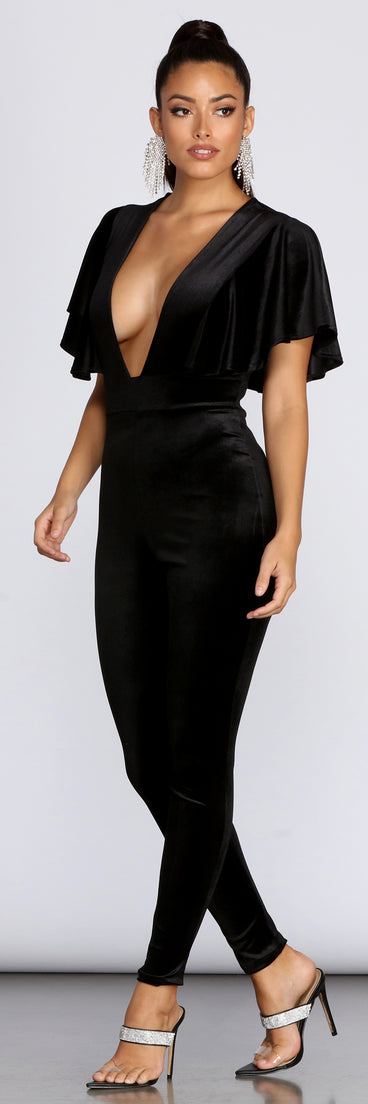 Make My Heart Flutter Velvet Jumpsuit for 2022 festival outfits, festival dress, outfits for raves, concert outfits, and/or club outfits