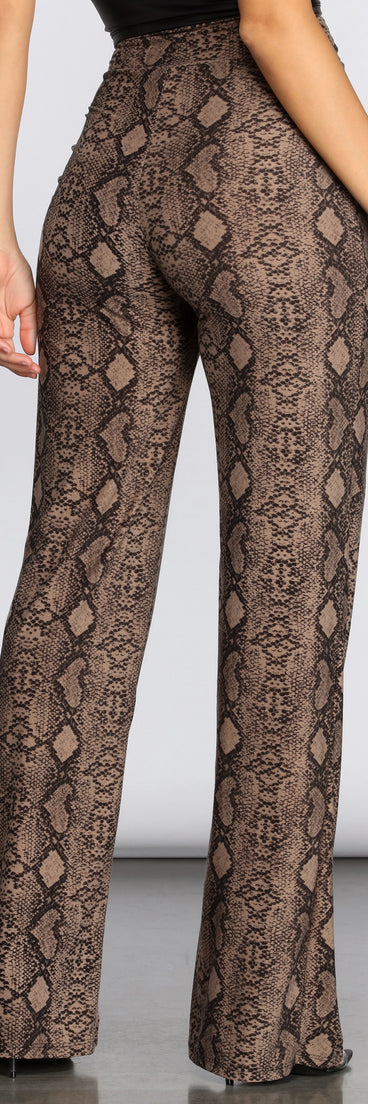 Sassy Stunner Snake Print Pants for 2022 festival outfits, festival dress, outfits for raves, concert outfits, and/or club outfits