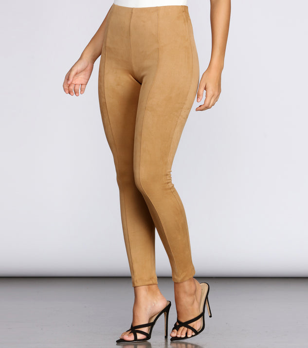 High Waist Faux Suede Pants