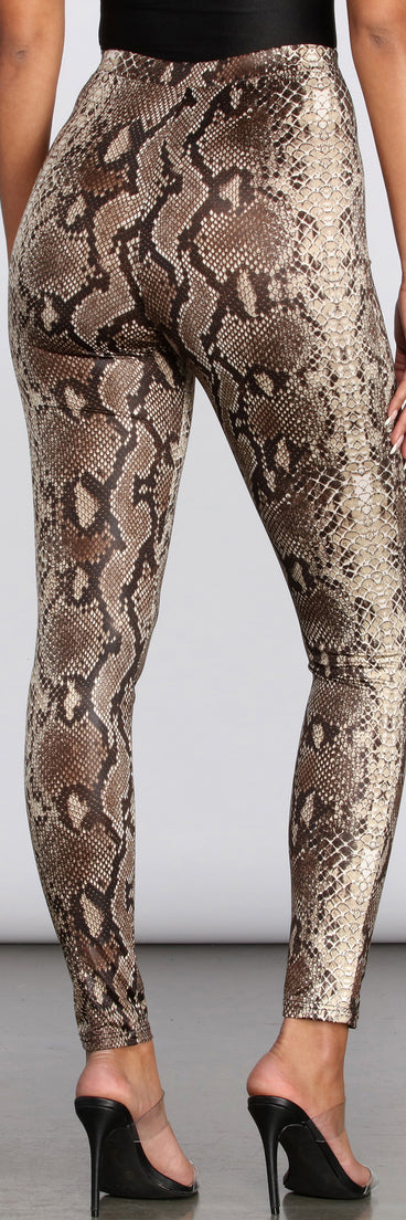 High Waist Satin Snake Leggings provides a stylish start to creating your best summer outfits of the season with on-trend details for 2023!