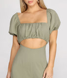 Puff Sleeve Cut Out Jumpsuit provides a stylish start to creating your best summer outfits of the season with on-trend details for 2023!