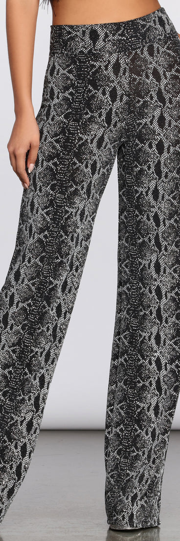 Glitter Snake Print Pants for 2022 festival outfits, festival dress, outfits for raves, concert outfits, and/or club outfits