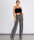 Glitter Snake Print Pants for 2022 festival outfits, festival dress, outfits for raves, concert outfits, and/or club outfits
