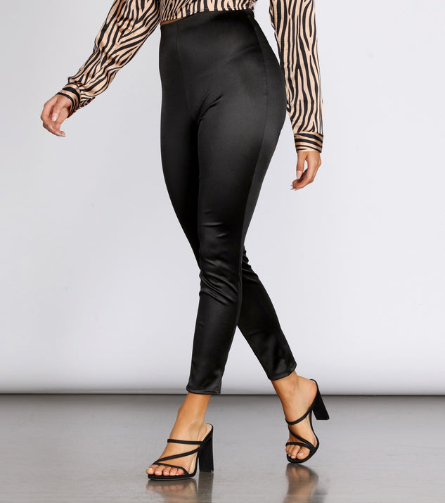High Waist Satin Leggings