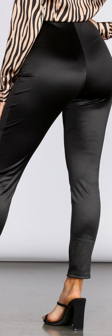 High Waist Satin Leggings
