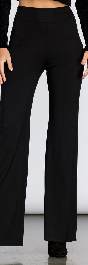 Basic Wide Leg Stretch Pants