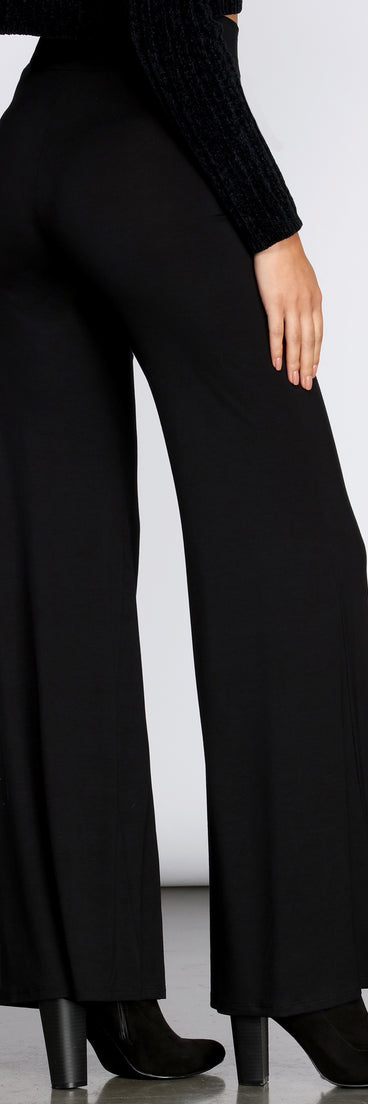 Basic Wide Leg Stretch Pants
