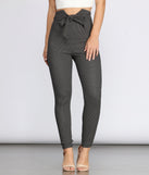 Polka Dot Tie Waist Skinny Pants