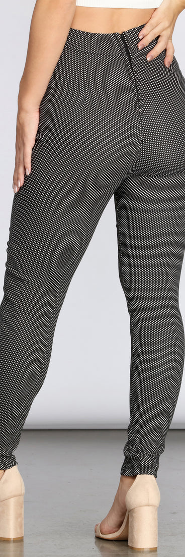 Polka Dot Tie Waist Skinny Pants