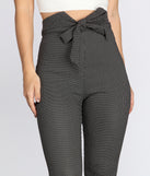 Polka Dot Tie Waist Skinny Pants