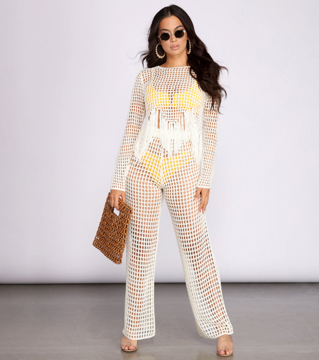 High Waist Wide Leg Crochet Pants | Windsor