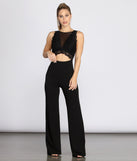 Lovely Lace Top Jumpsuit will help you dress the part in stylish holiday party attire, an outfit for a New Year’s Eve party, & dressy or cocktail attire for any event.