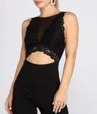 Lovely Lace Top Jumpsuit for 2022 festival outfits, festival dress, outfits for raves, concert outfits, and/or club outfits