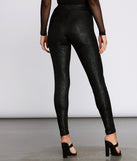 Zip Front Snake Print Coated Leggings for 2022 festival outfits, festival dress, outfits for raves, concert outfits, and/or club outfits