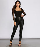 Zip Front Snake Print Coated Leggings for 2022 festival outfits, festival dress, outfits for raves, concert outfits, and/or club outfits
