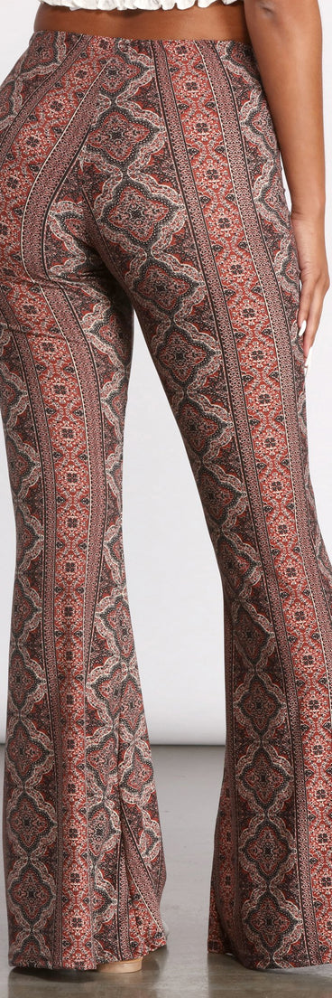Boho Flair Floral Stripe Flare Pants provides a stylish start to creating your best summer outfits of the season with on-trend details for 2023!