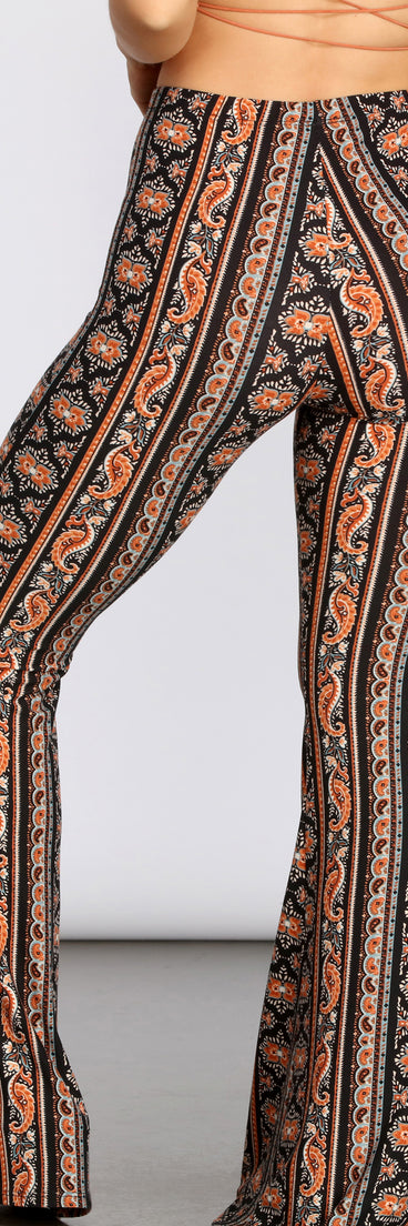 Boho Babe Paisley Striped Flared Pants provides a stylish start to creating your best summer outfits of the season with on-trend details for 2023!