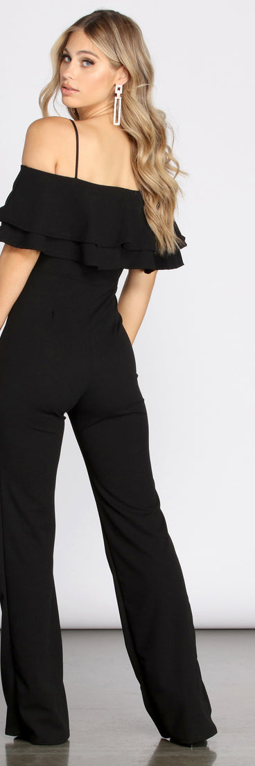 Off The Shoulder Popover Jumpsuit for 2022 festival outfits, festival dress, outfits for raves, concert outfits, and/or club outfits