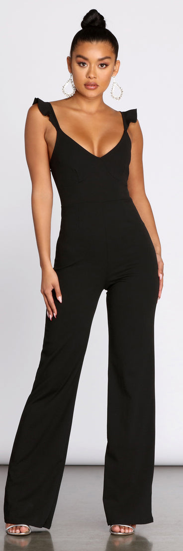 Ruffle Mode Sleek Jumpsuit provides a stylish start to creating your best summer outfits of the season with on-trend details for 2023!