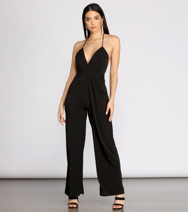 V Ready Jumpsuit will help you dress the part in stylish holiday party attire, an outfit for a New Year’s Eve party, & dressy or cocktail attire for any event.