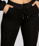 Lace Up High Waist Joggers for 2022 festival outfits, festival dress, outfits for raves, concert outfits, and/or club outfits