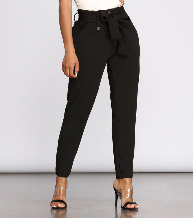 Confident & Chic Tie Waist Paperbag Pants provides a stylish start to creating your best summer outfits of the season with on-trend details for 2023!