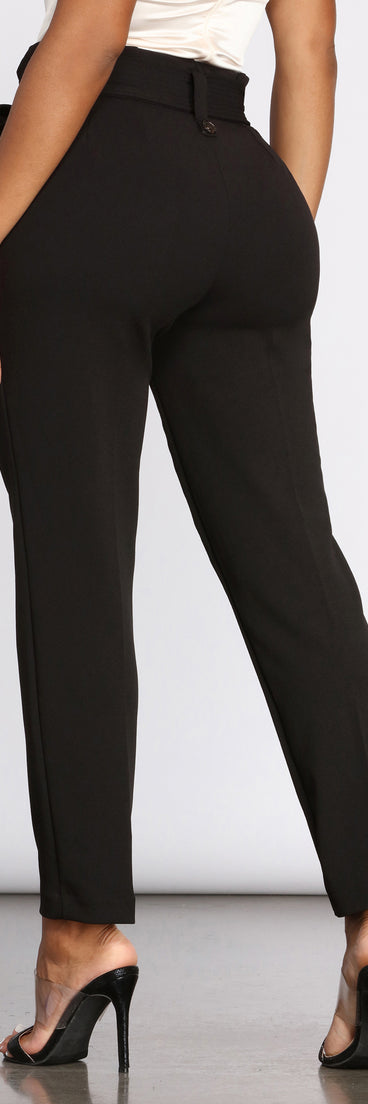 Confident & Chic Tie Waist Paperbag Pants provides a stylish start to creating your best summer outfits of the season with on-trend details for 2023!