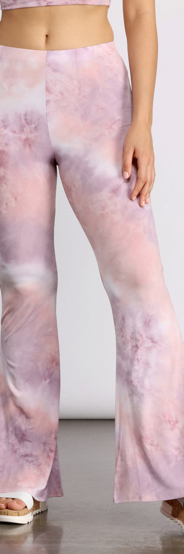 Tie Dye Daze Flare Pants is a trendy pick to create 2023 festival outfits, festival dresses, outfits for concerts or raves, and complete your best party outfits!
