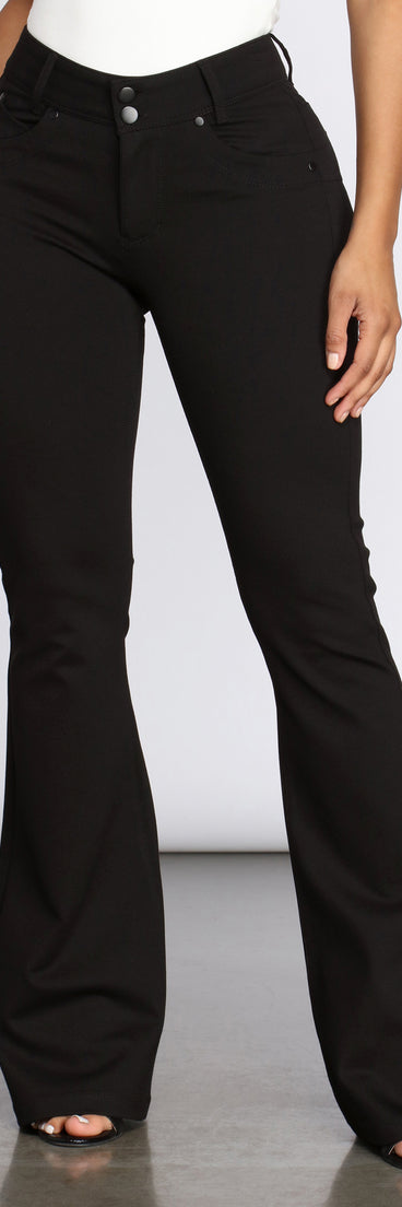 Flared and Fab Ponte Pants provides a stylish start to creating your best summer outfits of the season with on-trend details for 2023!