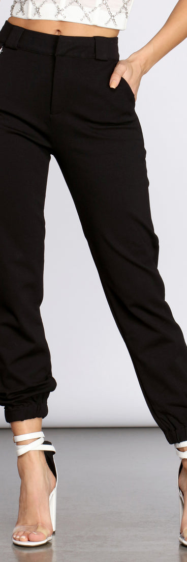 Edgy Chic Ponte Knit Joggers is a trendy pick to create 2023 festival outfits, festival dresses, outfits for concerts or raves, and complete your best party outfits!